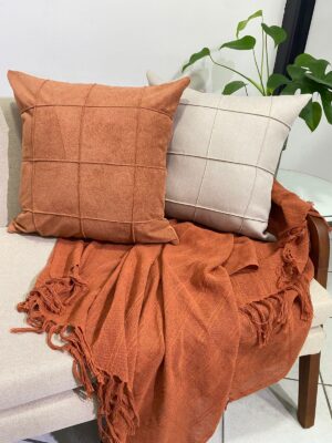 Kit 2 Capas em Linho e Bouclê - Jasmim