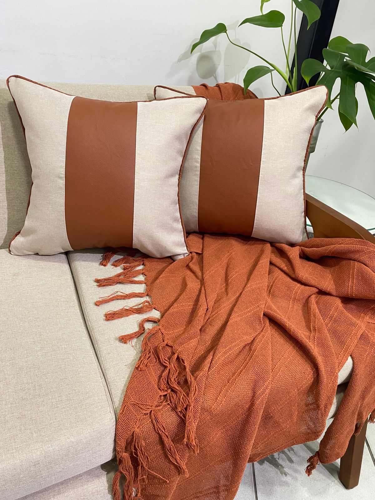 Kit 2 Capas em Linho com Corino - Gil